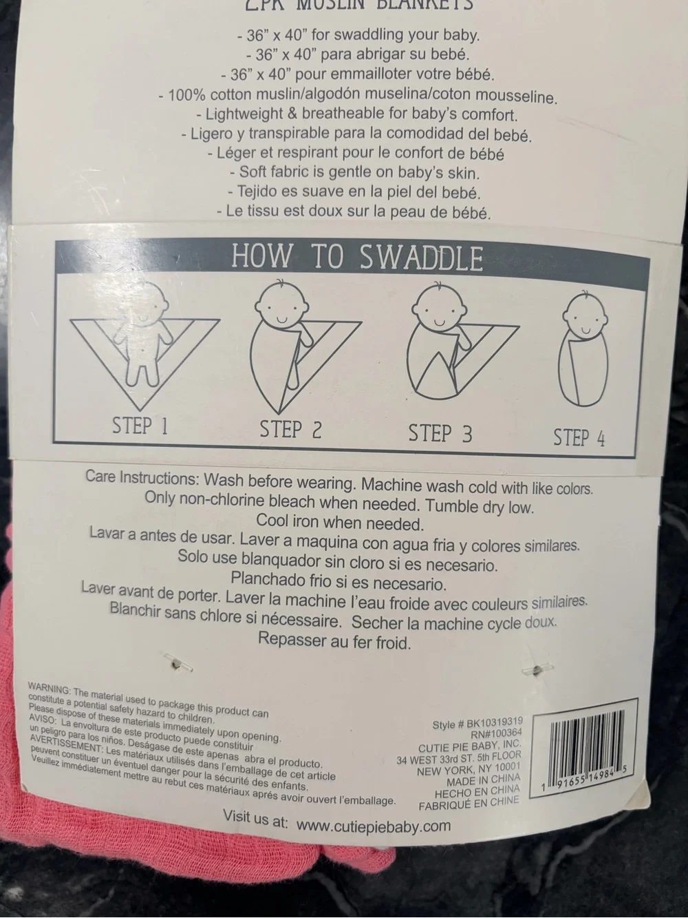 Kyle & Deena baby girl muslin swaddle blankets - Picture 6 of 8